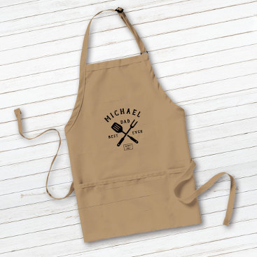 Modern Rustic BEST DAD EVER Father's Day Adult Apron