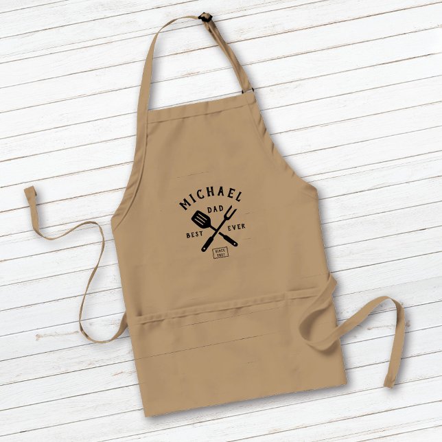 Modern Rustic BEST DAD EVER Father's Day Adult Apron (Creator Uploaded)