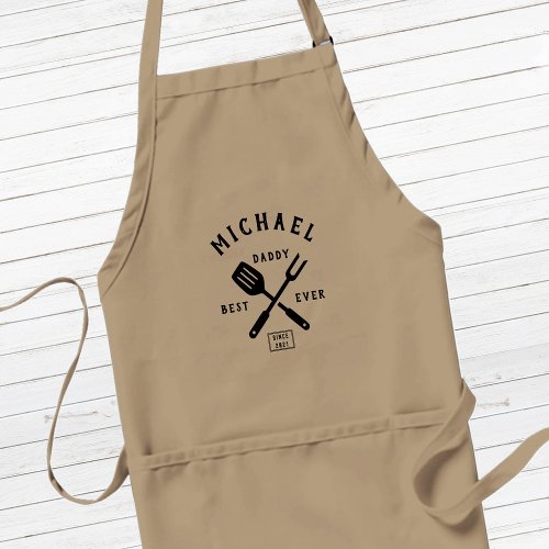 Modern Rustic BEST DADDY EVER Fathers Day Adult Apron
