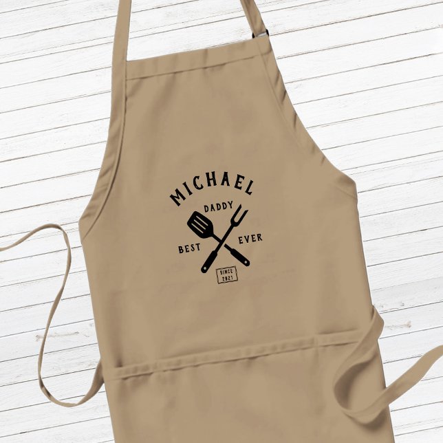 Modern Rustic BEST DADDY EVER Father's Day Adult Apron (Creator Uploaded)
