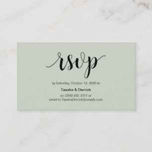 Modern Rustic, Black and Sage, online RSVP Enclosure Card