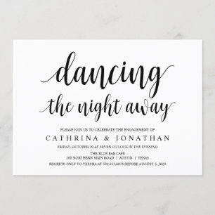 Modern Rustic, Black script, Engagement Party Invitation