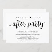 Modern Rustic, Black script, Wedding Elopement Invitation (Front/Back)