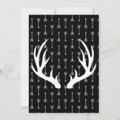 Modern Rustic Black & White Deer Baby Shower Invitation (Back)
