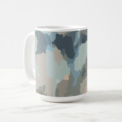 Modern rustic blue nature colors organic shapes  coffee mug