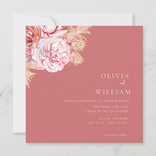 Modern Rustic Bohemian Wedding Invitation 