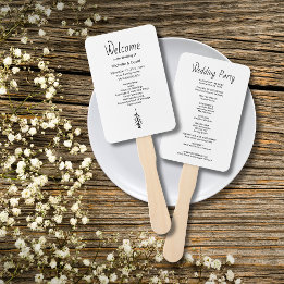 Modern Rustic Boho Casual Wedding Ceremony  Hand Fan