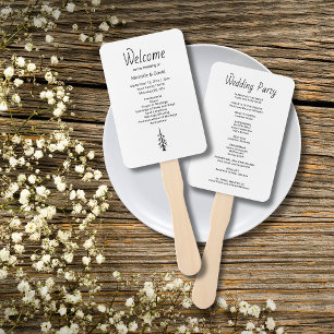 Modern Rustic Boho Casual Wedding Ceremony Hand Fan