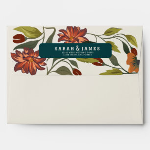 Modern Rustic boho Fall  Floral wedding  Envelope