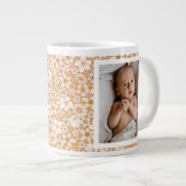 Modern Rustic Boho Floral Baby Custom Family Photo Giant Coffee Mug (Front Right)