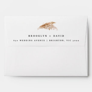 Modern Rustic Boho Pampas Grass Wedding Envelope