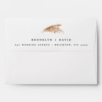 Modern Rustic Boho Pampas Grass Wedding  Envelope by figtreedesign at Zazzle