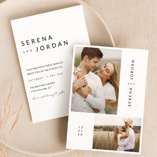 Modern Rustic Boho Photo Wedding Invitation