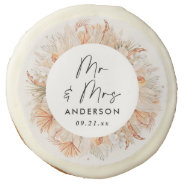 Modern Rustic Botanical Pampas Grass Mr & Mrs  Sugar Cookie at Zazzle