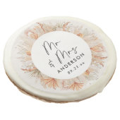 modern rustic botanical pampas grass Mr & Mrs Sugar Cookie (Angled)