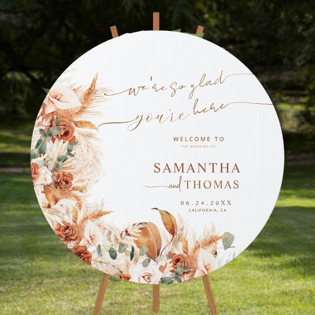 Modern Rustic Bright Floral Wedding Welcome Yard Sign (Creator Uploaded)