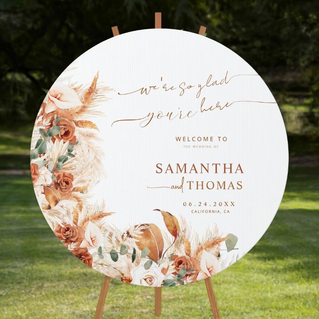 Modern Rustic Bright Floral Wedding Welcome Yard Sign (Creator Uploaded)