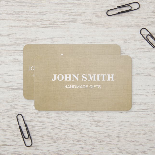 Modern Rustic brown Kraft Lenin  Business Card (Front/Back In Situ)