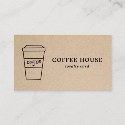 Modern Rustic Brown Simple Cute Coffee Loyalty Card