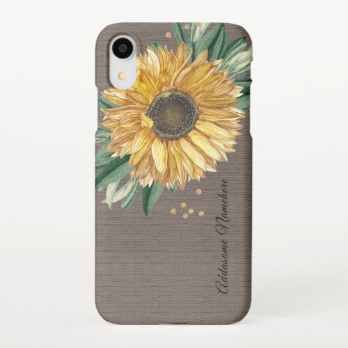 Modern Rustic Brown Sunflower  iPhone Case