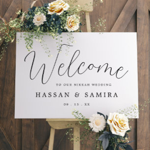 Modern Rustic Calligraphy Islamic Wedding Nikkah Foam Board