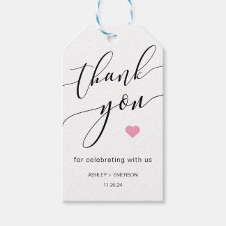 Modern Rustic Calligraphy Script Thank You Gift Tags