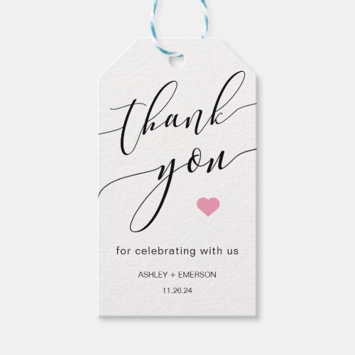 Modern Rustic Calligraphy Script Thank You Gift Tags