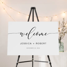 Modern Rustic Calligraphy Wedding Welcome Sign