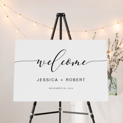 Modern Rustic Calligraphy Wedding Welcome Sign