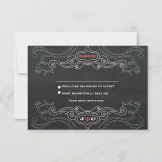 Modern Rustic Chalkboard Typography Wedding Invitation
