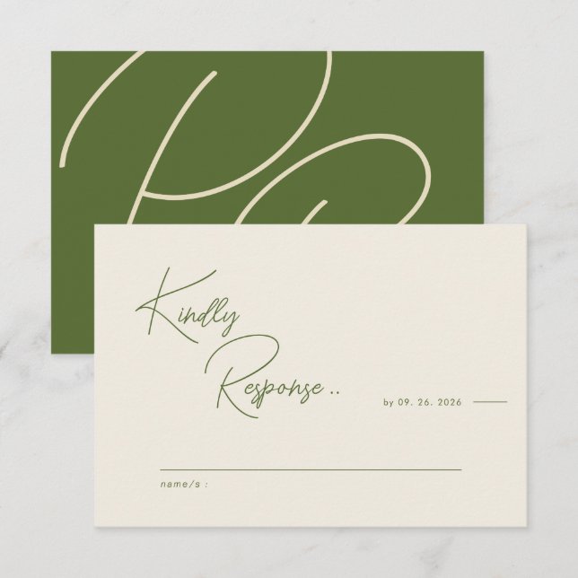 Modern Rustic Charm Wedding Response Card (Front/Back)