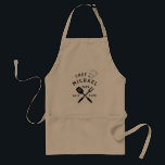 Modern Rustic Chef BEST PAPA EVER Father's Day Adult Apron<br><div class="desc">Retro cool personalized "BEST PAPA EVER" bbq apron in a logo-style typography design featuring dad or granddad's name alongside a chef's hat. Great gift for Father's day or a unique birthday gift for the Papa who loves to barbeque.</div>