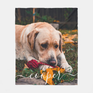 Modern Rustic Chic Custom Pet Photo  Fleece Blanket