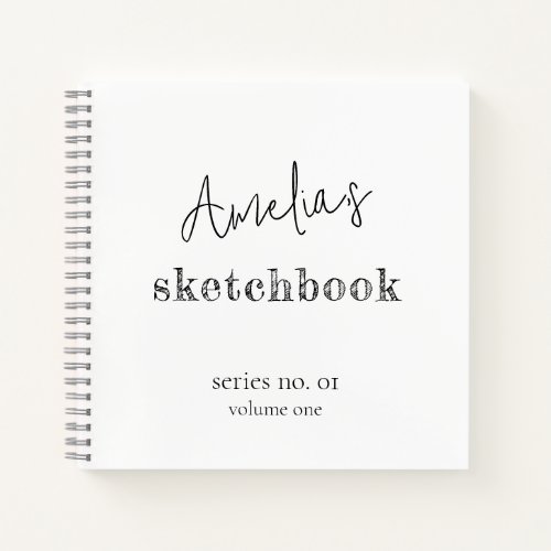 Modern Rustic Chic Minimalist Hand Lettered Sketch Notebook