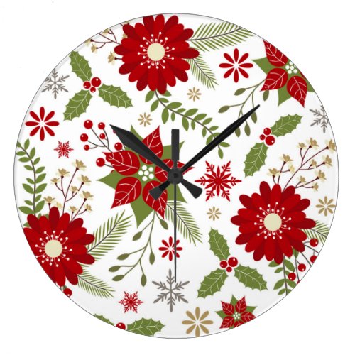 modern rustic Christmas flowers Clocks