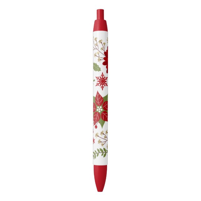 modern rustic Christmas flowers Pen (Front Vertical)