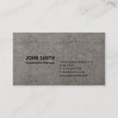 Modern Rustic Concrete Rock Text Construction Business Card (Back)