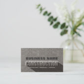 Modern Rustic Concrete Rock Text Construction Business Card (Standing Front)