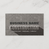 Modern Rustic Concrete Rock Text Construction Business Card (Front)