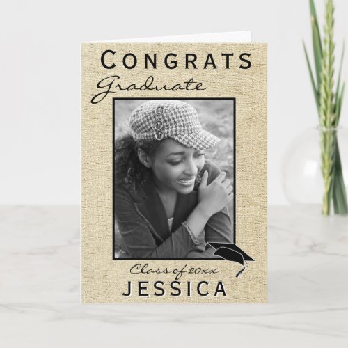 Modern Rustic Congrats Graduate Graduation Photo Card