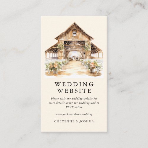 Modern Rustic Country Barn Wedding Details  Enclosure Card