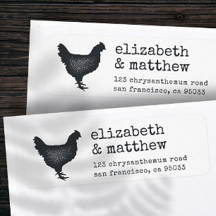 Modern Rustic Country Farmhouse Wedding Address Label