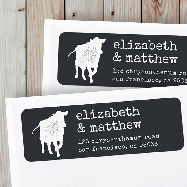 Modern Rustic Country Farmhouse Wedding Address Label (Creator Uploaded)