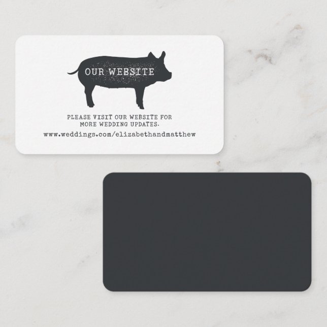 Modern Rustic Country Farmhouse Wedding Website Enclosure Card (Front/Back)