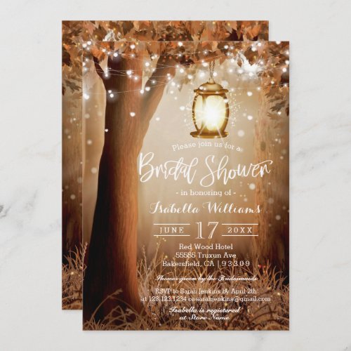 Modern Rustic Country String Lights Bridal Shower Invitation