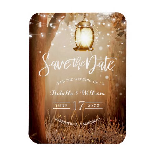 Modern  Rustic Country String Lights Save the Date Magnet