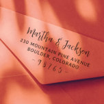 Modern Rustic Couple Names Wedding Return Address Self-inking Stamp<br><div class="desc">Make addressing your envelopes a breeze with this boho and minimalist return address rubber stamp design! Featuring the couple's names in elegant modern script calligraphy and their address in rustic serif typography, this beautiful stamp adds a personal touch to all your mail. The zip code is also included in the...</div>