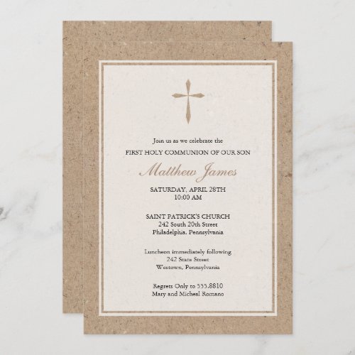 Modern Rustic Cross Invitation