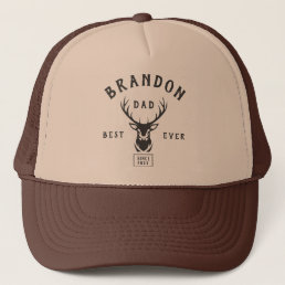 Modern Rustic Custom BEST DAD EVER Father&#39;s Day Trucker Hat