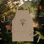 Modern Rustic Custom Best Dad Ever Retro Cool Adult Apron<br><div class="desc">Retro cool personalized "BEST DAD EVER" bbq apron in a logo-style typography design featuring the dad's name and the year he became a father alongside a buck. Great gift for Father's day or a unique birthday gift for the dad who loves to barbeque.</div>